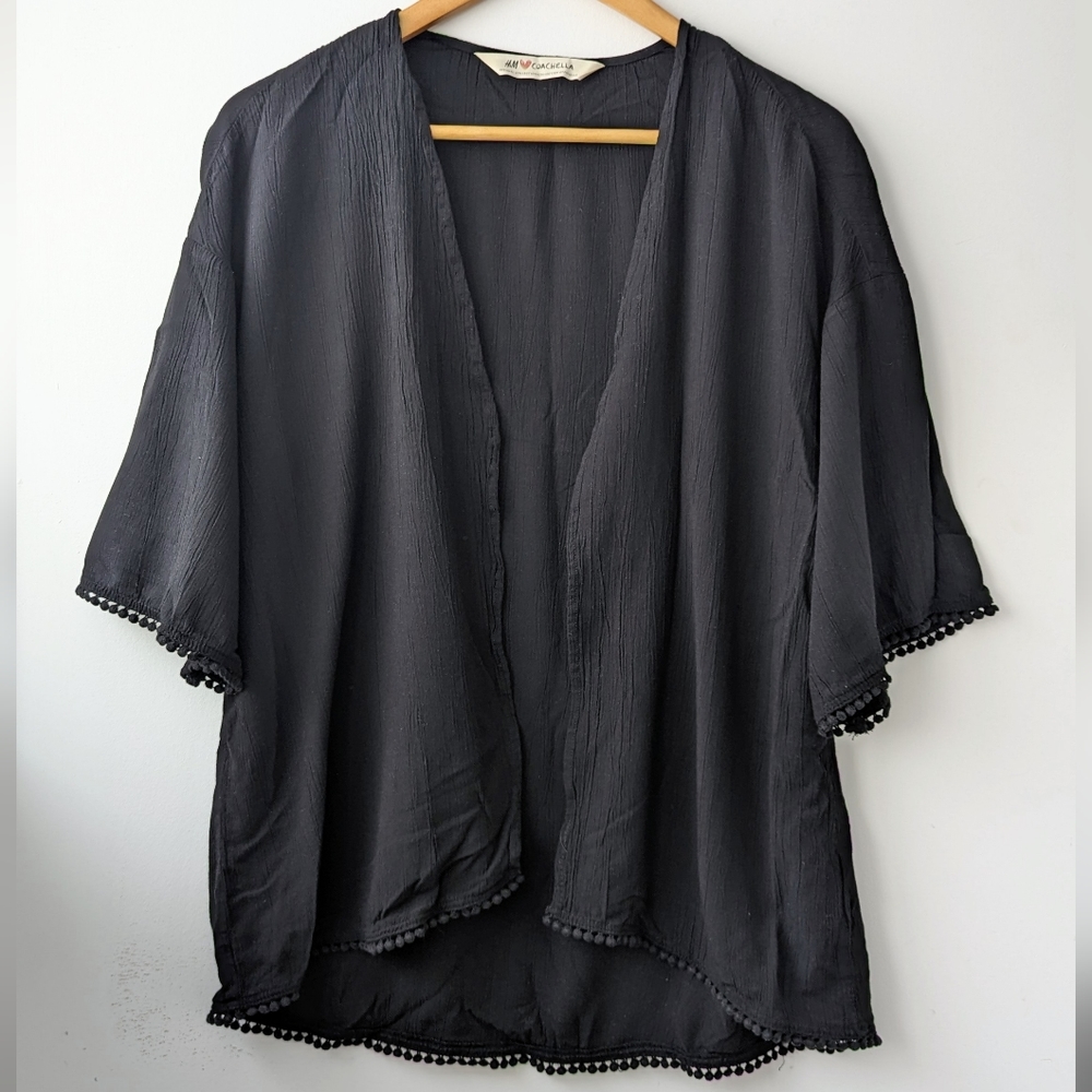 H&M x Coachella Kimino Bohemian Black Top